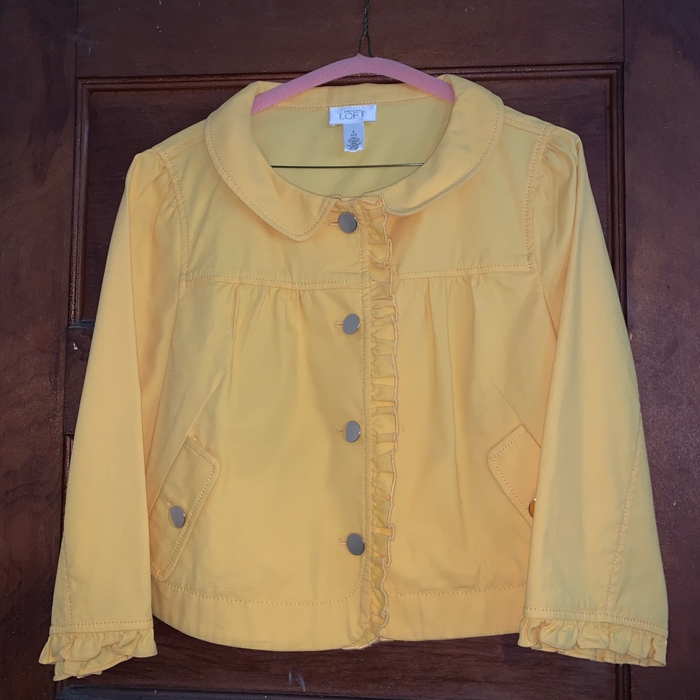 Ann Taylor Loft Ruffle Trim Cropped Jacket